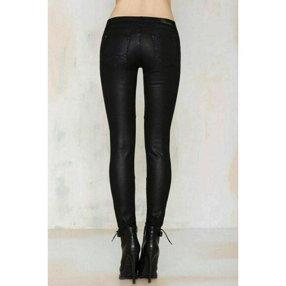 Cult of Individuality x Nasty Gal Black Zen Moto Denim Pants Women’s Size 26 - Picture 3 of 12